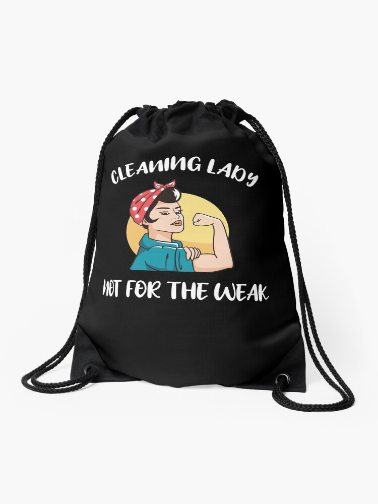 Thumbnail 1 of 3, Drawstring Bag, Cleaning Lady Housekeeper Housekeeping Cleaner designed and sold by Pukiart.