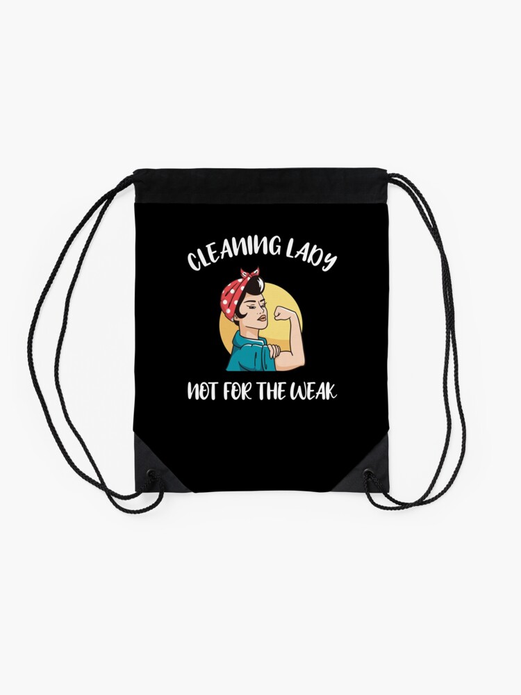 Thumbnail 2 of 3, Drawstring Bag, Cleaning Lady Housekeeper Housekeeping Cleaner designed and sold by Pukiart.
