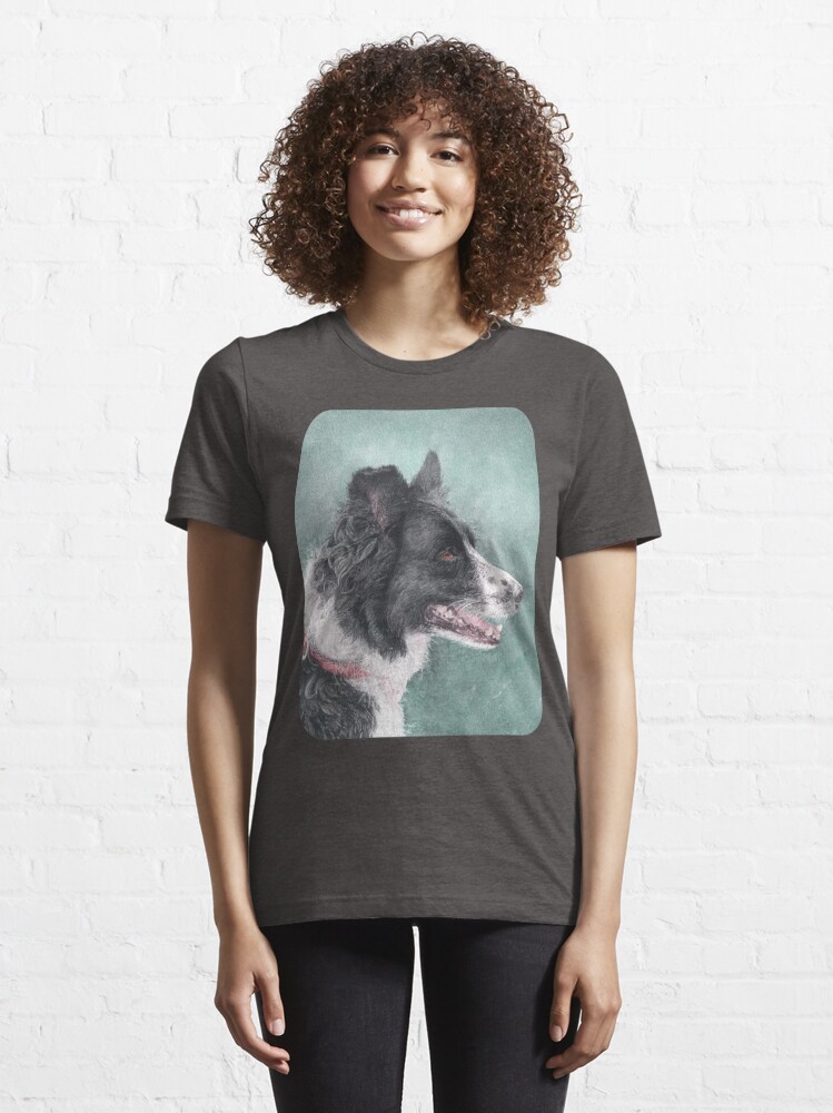 Alternate view of Tess the Border Collie Essential T-Shirt