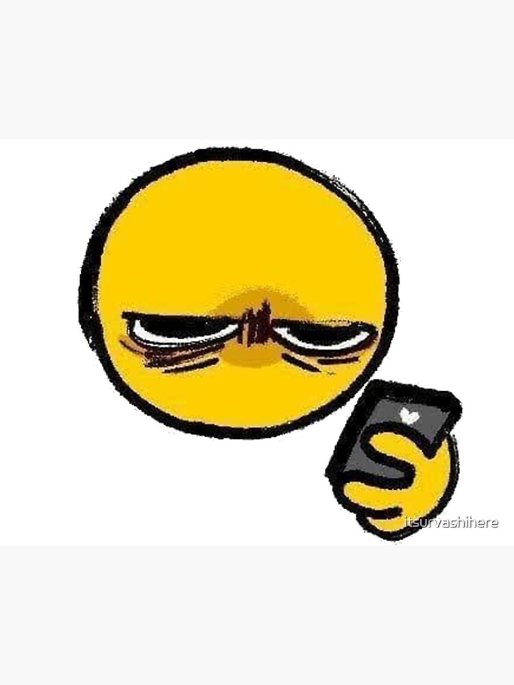 Cursed Emoji Looking At Phone