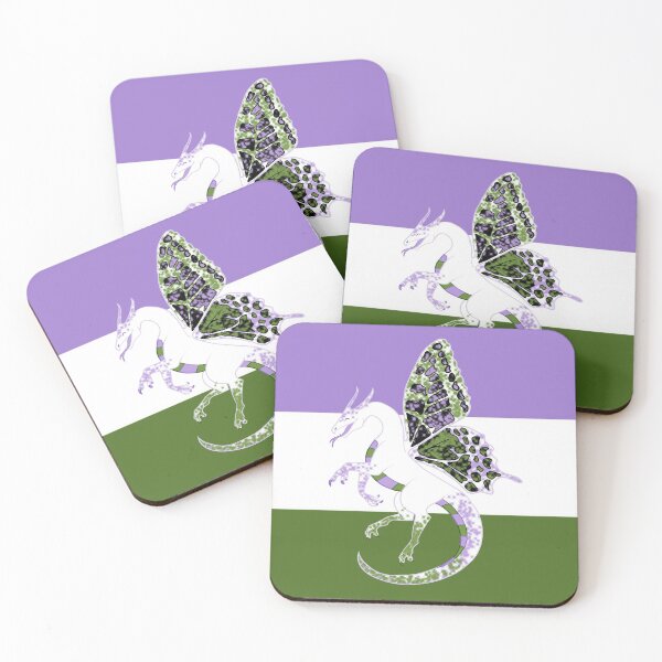 Item preview, Genderqueer Pride Fae Dragon With Flag designed and sold by Zac Stigdon.