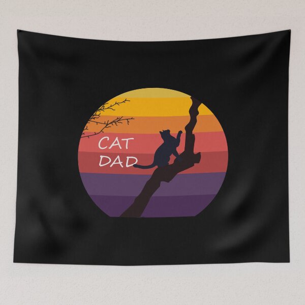 Item preview, Vintage Retro Sunset Cat Dad designed and sold by Cheffsspecials.