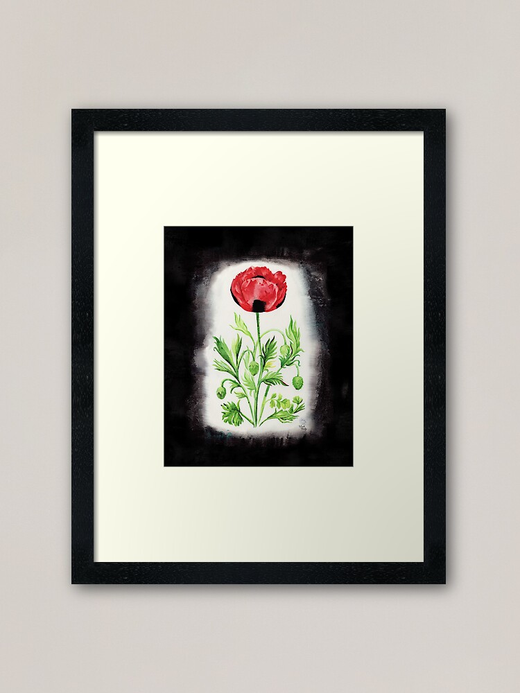 Alternate view of Black Spotted Poppy Framed Art Print