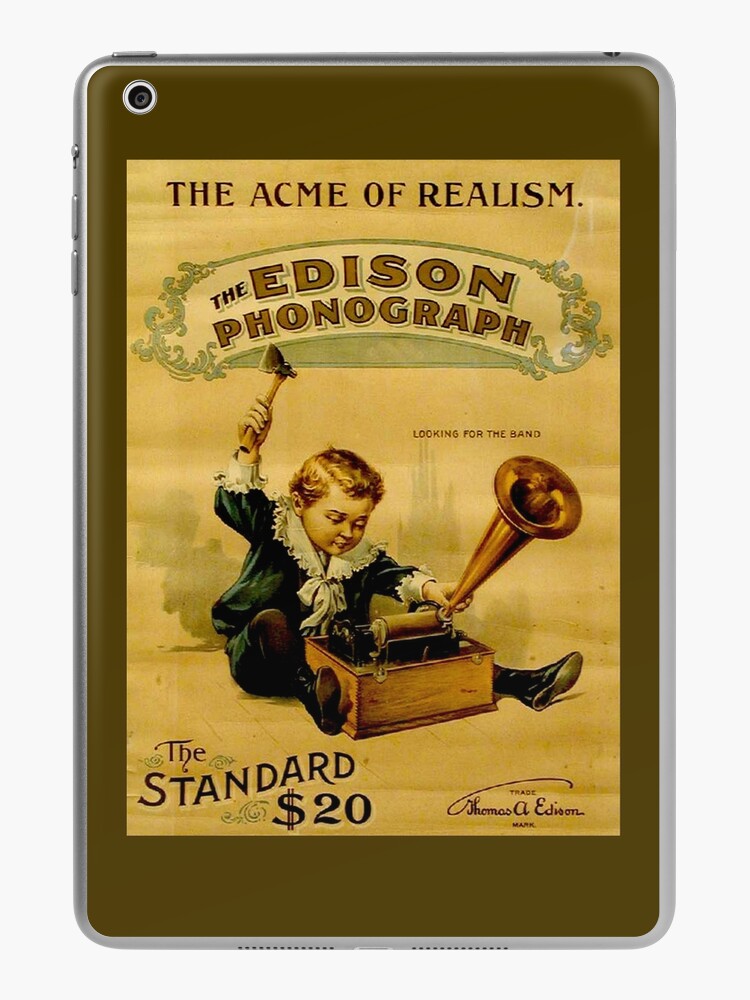 EDISON PHONOGRAPH; Vintage Pictorial Advertising Print Kids T