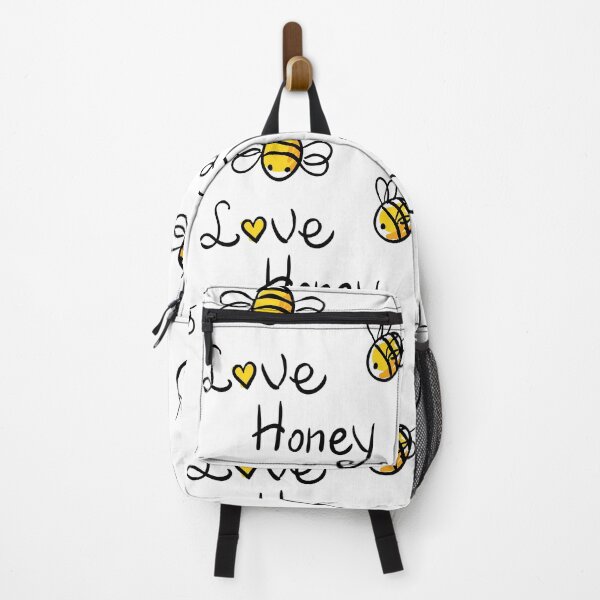 Item preview, Bee Love Honey with Two Honey Bees Black and Yellow designed and sold by WearWolfDesigns.