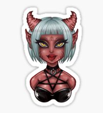 Demon Hipster Chick Sticker