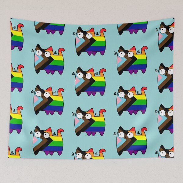 Item preview, Progress Pride Cat Original (SEE V2 IN MY SHOP) designed and sold by SamHoweMeow.