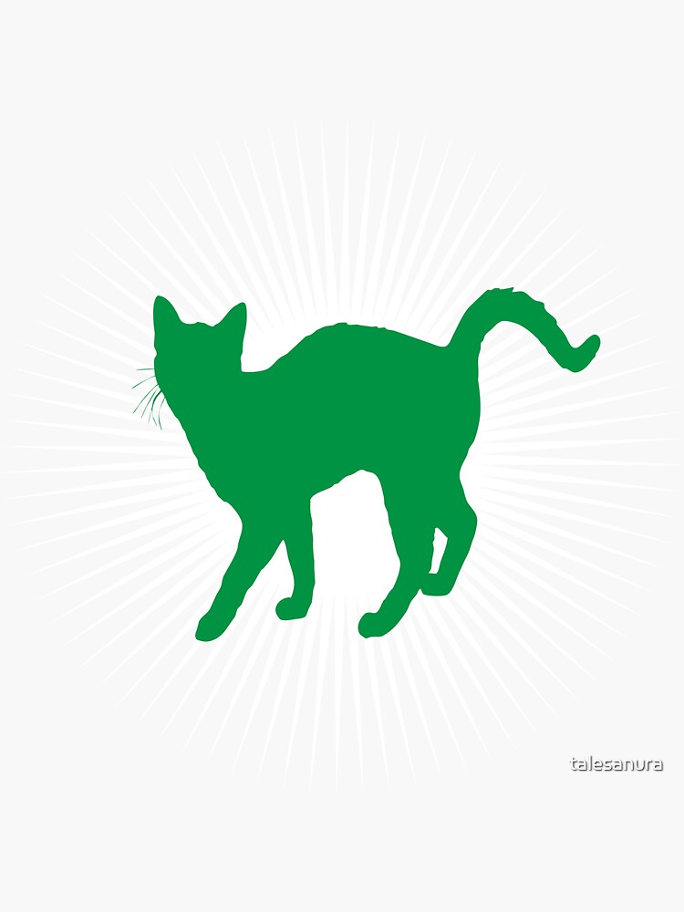 Green Kitten - White Starburst by talesanura