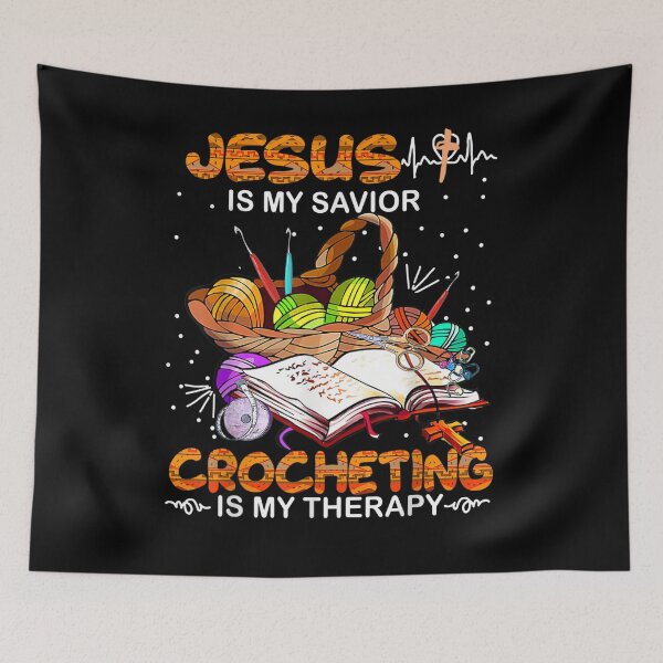 Item preview, Jesus Is My Savior Crocheting Is My Therapy  designed and sold by tashiav.