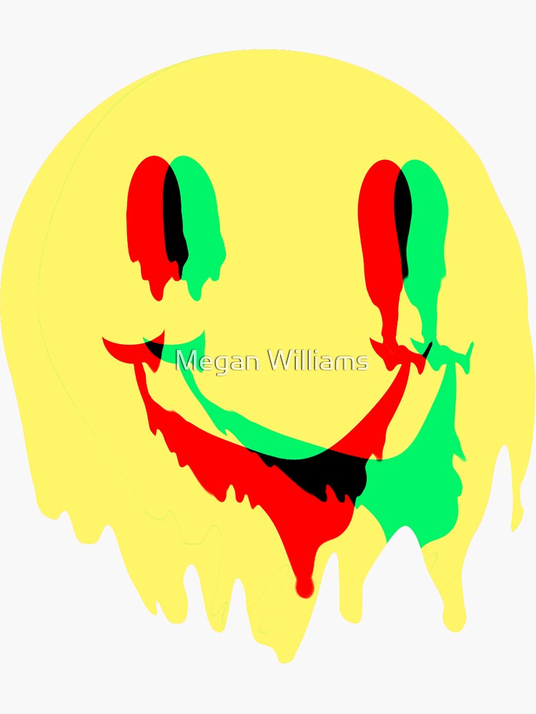 "3D Melting Smiley Face" Sticker by STILLBIRTH | Redbubble