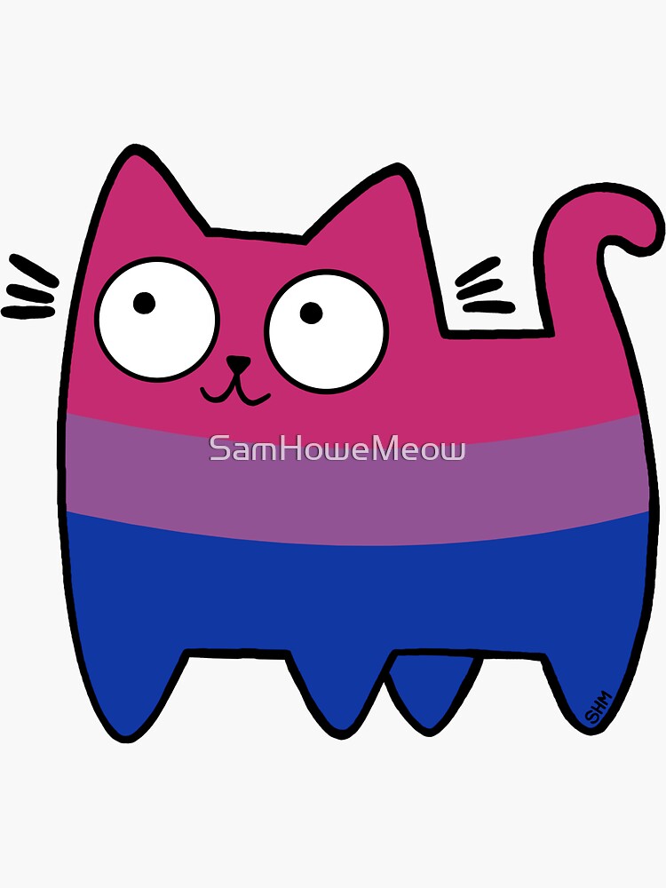 Bisexual Pride Cat Sticker For Sale By Samhowemeow Redbubble 6167