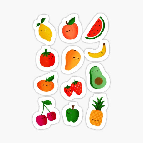 Embellishments Papercraft paper matte stickers cute fun fruit fruit ...