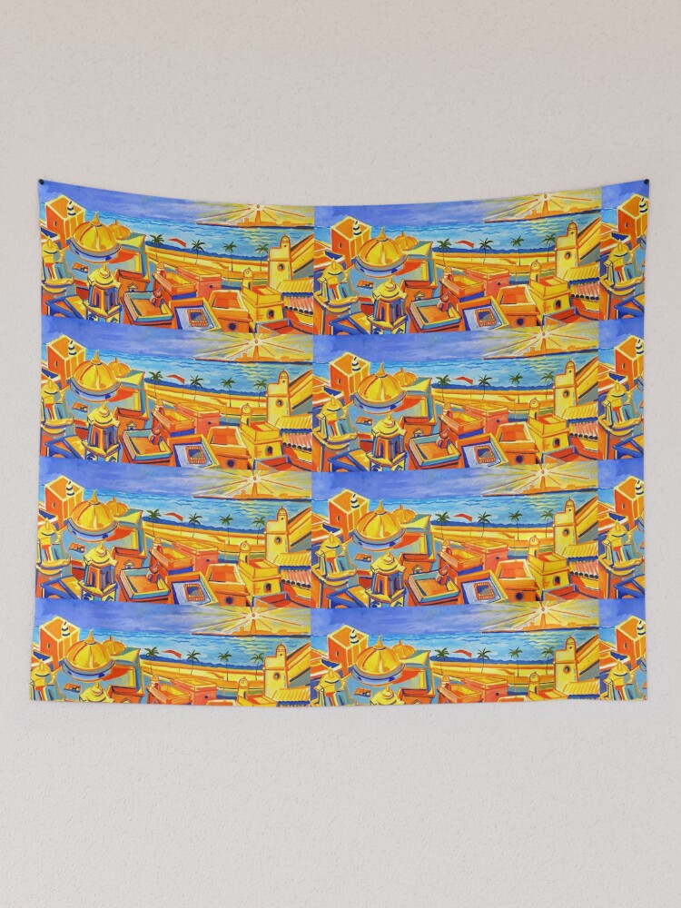 Imagen 2 de 3, Tela decorativa con la obra Cádiz cubista, diseñada y vendida por Islakartare.