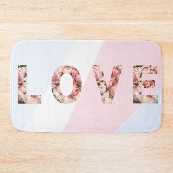 Item preview, blush pink floral love word - florals love word  designed and sold by Amalzaki.