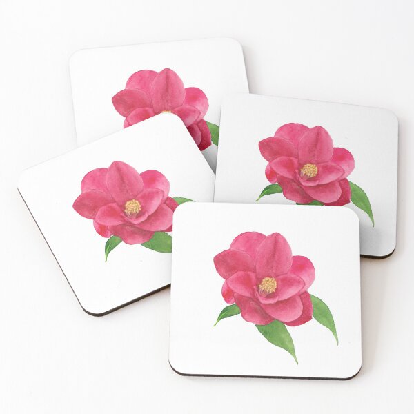 Item preview, Red Camellia Flower Watercolor painting designed and sold by AmyBlossomArt.