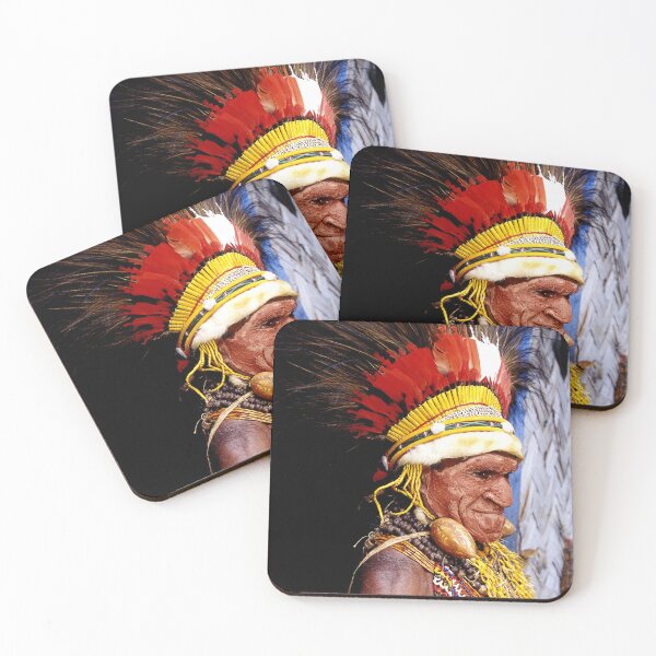 Item preview, Papua New Guinea: Villager In Feather Headdress (Photo) designed and sold by DEC02.