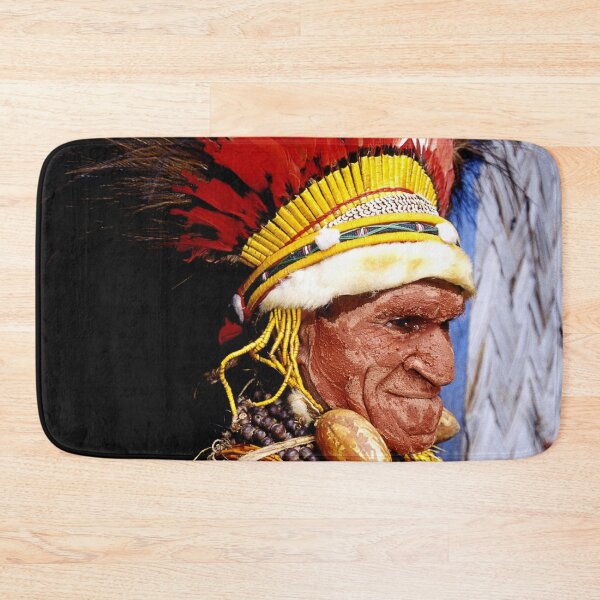 Item preview, Papua New Guinea: Villager In Feather Headdress (Photo) designed and sold by DEC02.