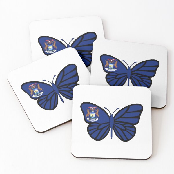 Item preview, State of Michigan Flag Butterfly  designed and sold by Gsallicat.