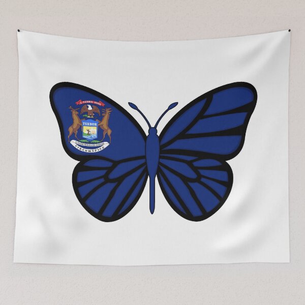 Item preview, State of Michigan Flag Butterfly  designed and sold by Gsallicat.