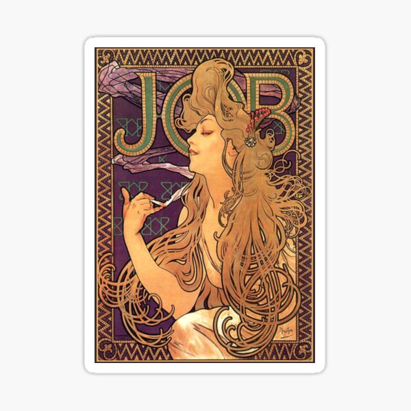 Item preview, Mucha Job 1898 - Vintage Job Cigarette Papers Poster Reproduction designed and sold by molamode.