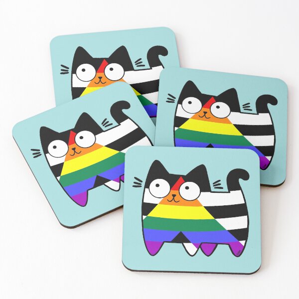 Item preview, Straight Ally Pride Cat Original (SEE V2 IN MY SHOP) designed and sold by SamHoweMeow.