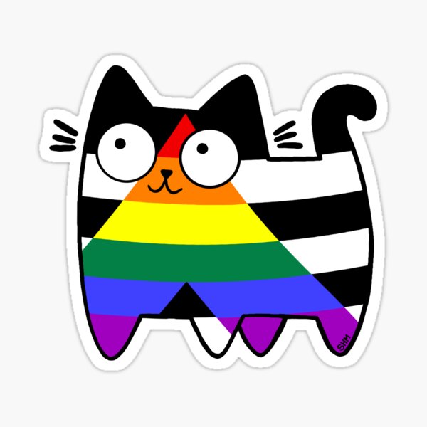 Item preview, Straight Ally Pride Cat Original (SEE V2 IN MY SHOP) designed and sold by SamHoweMeow.