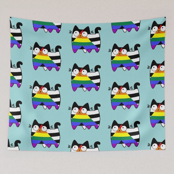 Item preview, Straight Ally Pride Cat Original (SEE V2 IN MY SHOP) designed and sold by SamHoweMeow.