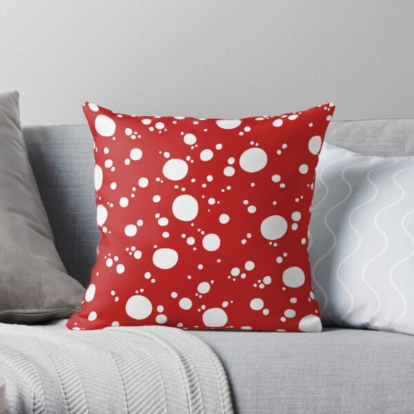 Red Dotty Throw Pillow