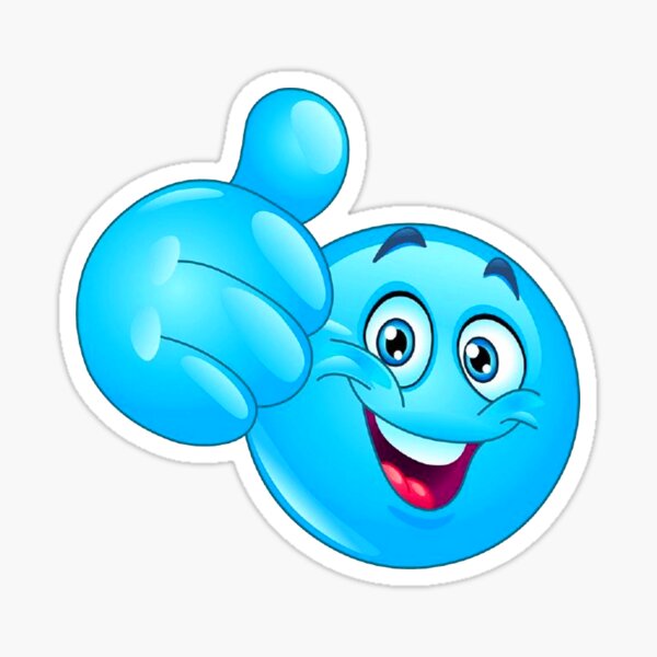 Blue Thumbs Up Sticker By Didulidu Redbubble