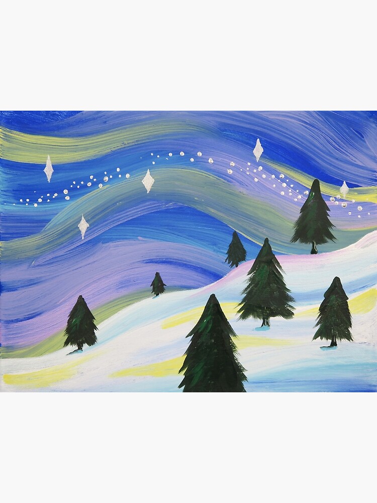 Small 4x4 Original Painting on Canvas, Art for Small Spaces, Acrylic  Painting, Whimsical Landscape, Moon and Stars Painting 