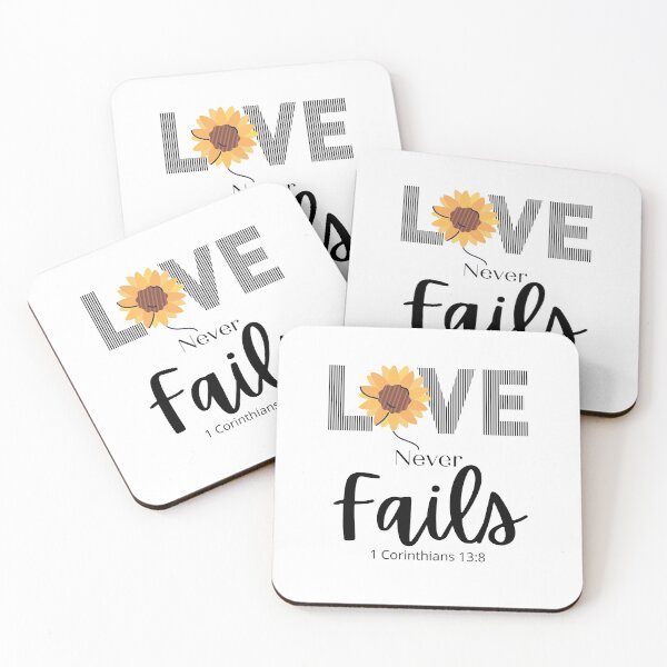 Item preview, Love Never Fails Corinthians 13:8 Sunflower - Love More designed and sold by RedSparkle.