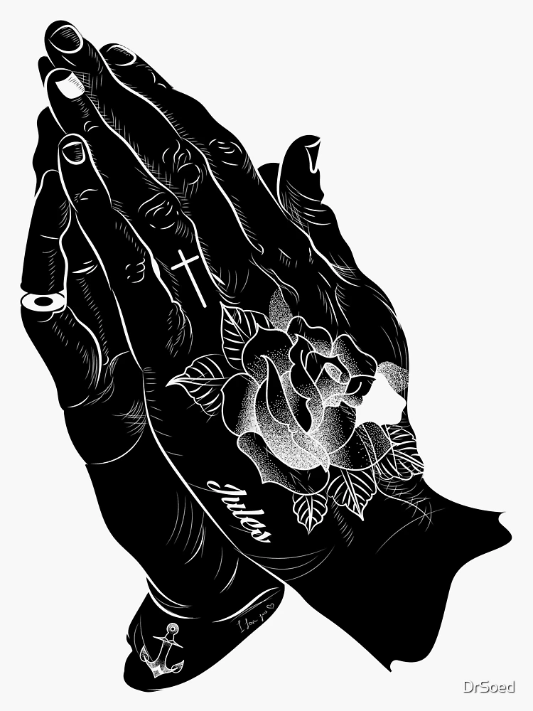 TATTOO FLASH POSTER【 Praying Hands 】 - メルカリ