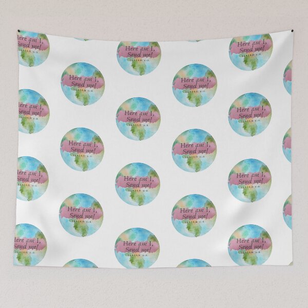 Item preview, isaiah 6:8 Inspirational Watercolor Christian Bible Verse designed and sold by missionbear.