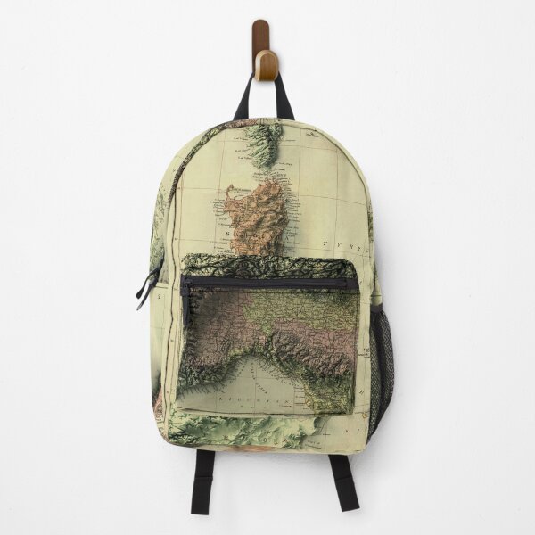Item preview, 1890 Relief Map of Italy digitally-rendered designed and sold by ThinkAboutMaps.