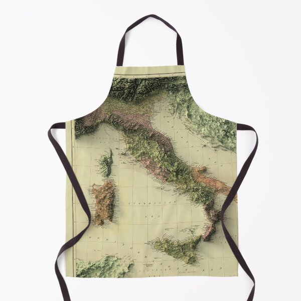 Item preview, 1890 Relief Map of Italy digitally-rendered designed and sold by ThinkAboutMaps.