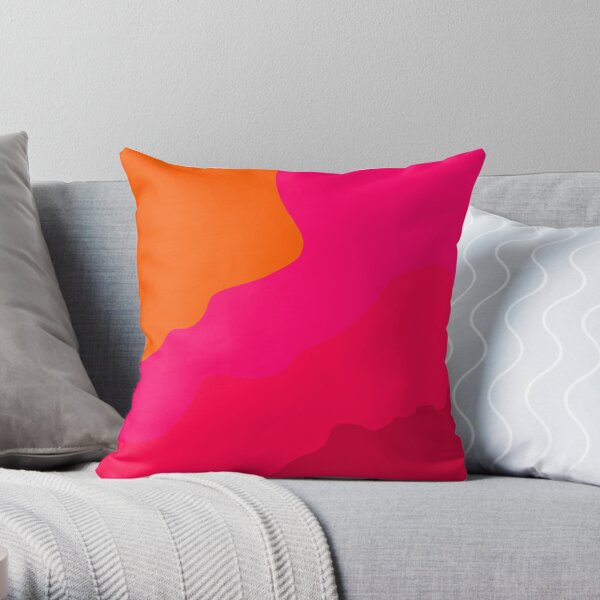 Hot Pink to Orange Throw Pillow