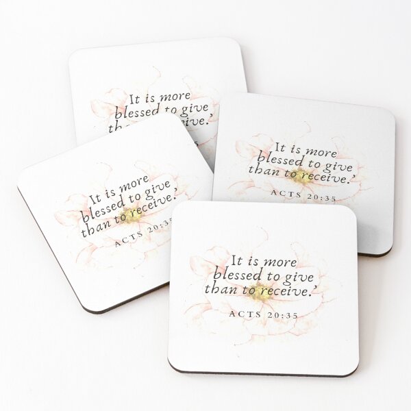 Item preview, Inspirational Watercolor Christian Bible Verse Acts 20:35 designed and sold by missionbear.