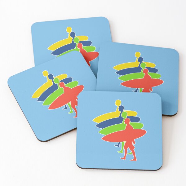Item preview, Let's Go Surfing! - Multicolor Surfer Silhouettes Design designed and sold by ThisNThatImages.