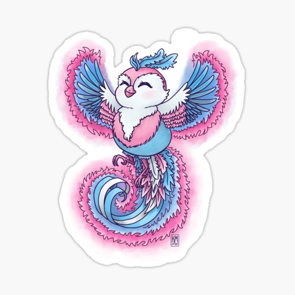 Magical Pride: Transgender Flag Phoenix Sticker