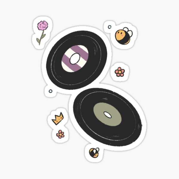 Music disks and bees  Sticker