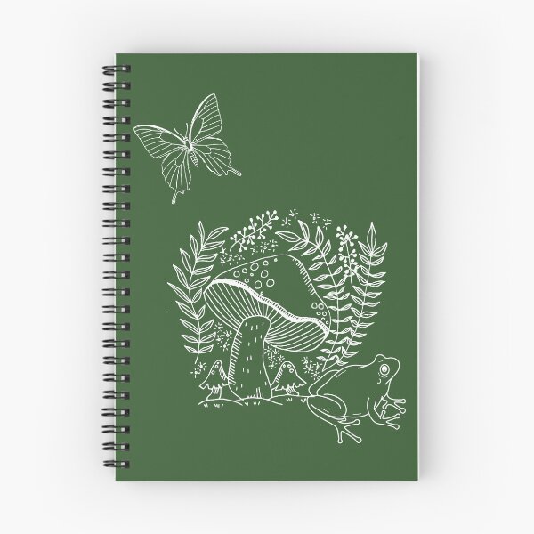Item preview, Cottagecore mushroom frog and butterfly frogcore designed and sold by All Things Wild.
