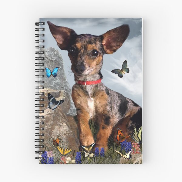 Item preview, The Butterflies And The Little Bat Eared Puppy designed and sold by WildestArt.