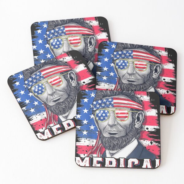Item preview, 4th of July Abraham Lincoln Sunglasses American Flag Merica T-Shirt designed and sold by United-Carlos.
