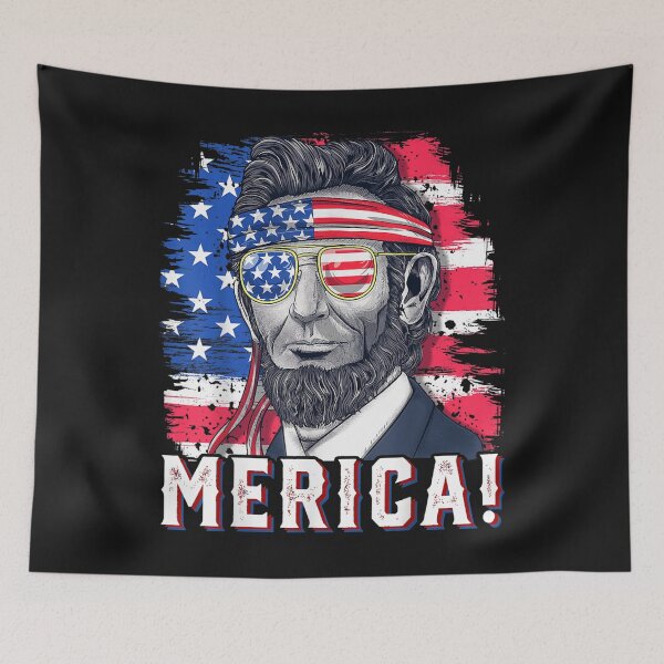 Item preview, 4th of July Abraham Lincoln Sunglasses American Flag Merica T-Shirt designed and sold by United-Carlos.