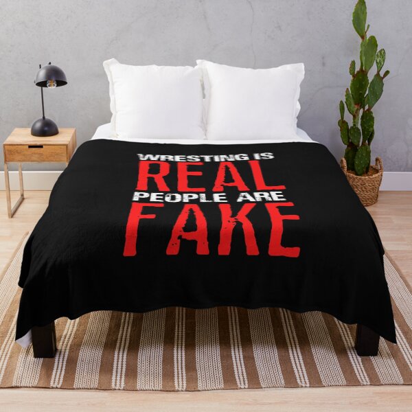 Item preview, Vintage Wresting is real people are fake Typography designed and sold by garniturex.