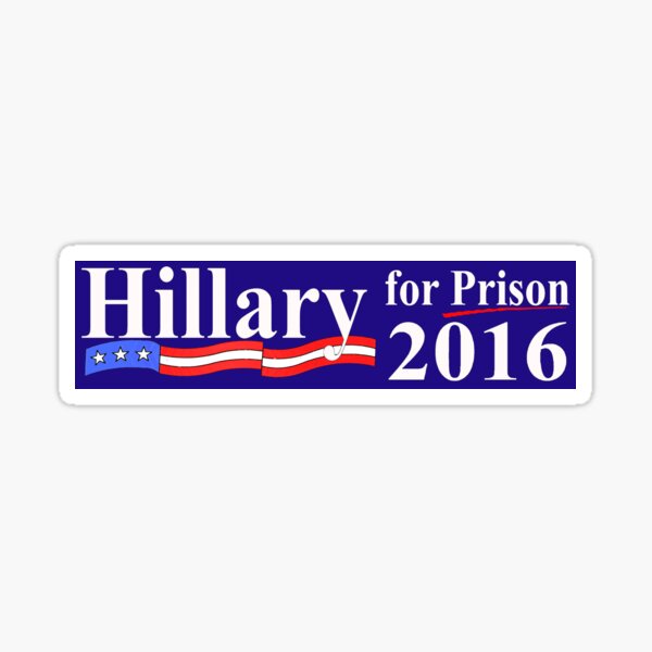 Vista previa del artículo con la obra «Hillary para la pegatina para el parachoques de la prisión», diseñado y vendido por MARTYMAGUS1.