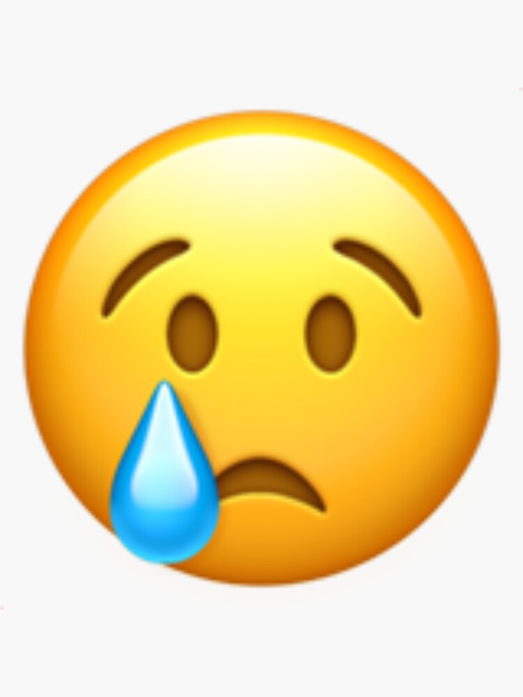 "Crying Face Emoji" Sticker for Sale by PopularGifts Redbubble