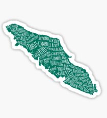 Vancouver Island Cities Sticker