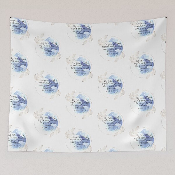 Item preview, Inspirational Watercolor Christian Bible Verse mark 16 15 designed and sold by missionbear.