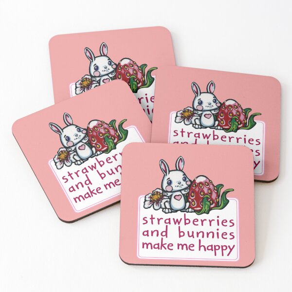 Item preview, strawberries and bunnies make me happy designed and sold by sandpiperstudio.